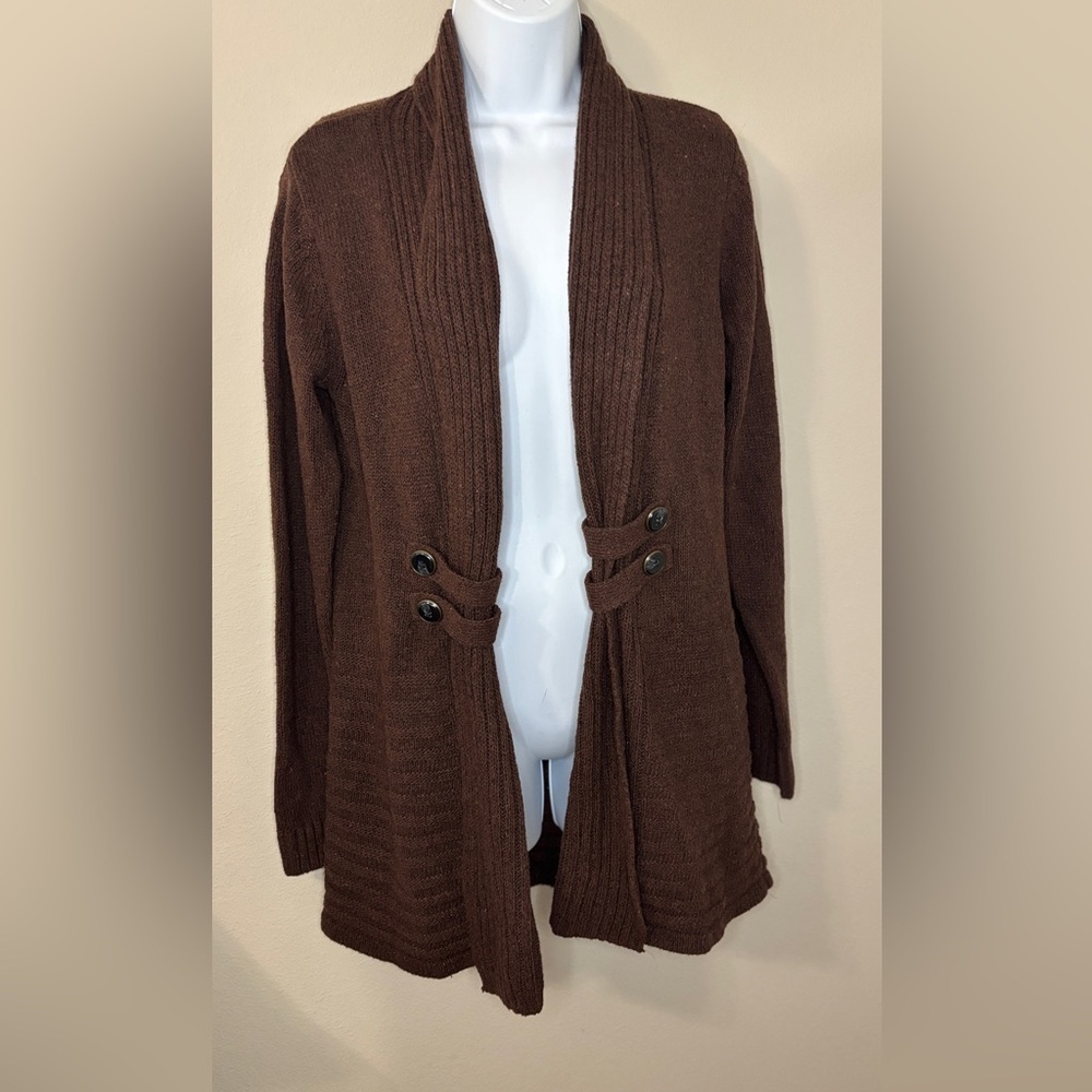 Fortune + Ivy Brown Open Front Cardigan Sweater I New Without Tags